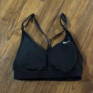 Nike Women's Black Sports Bra with White Logo